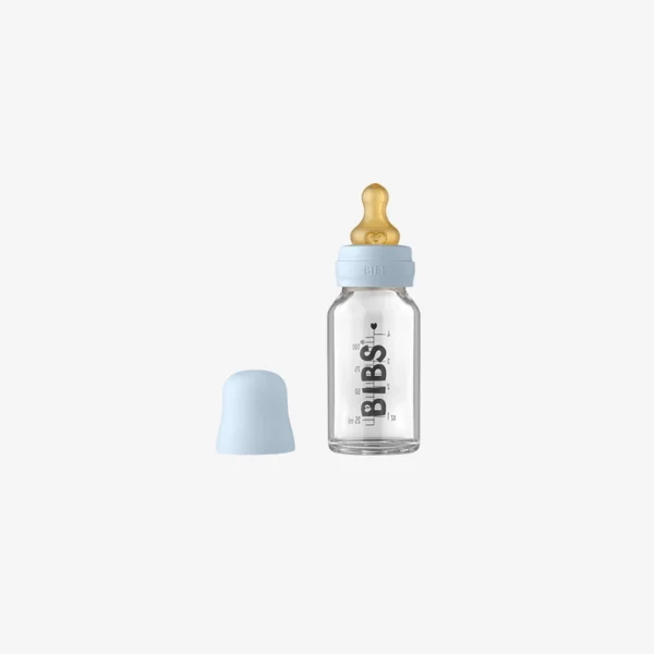 BIBS Baby Glass Bottle Complete Set 110ml - Baby Blue