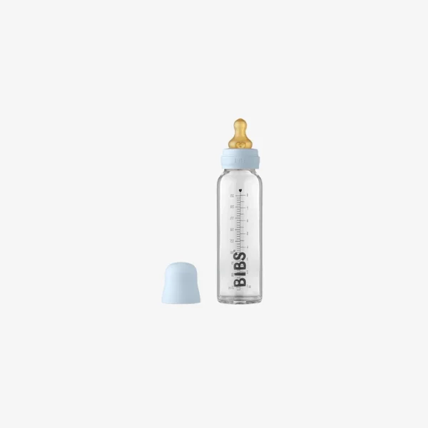 BIBS Baby Glass Bottle Complete Set 225ml - Baby Blue