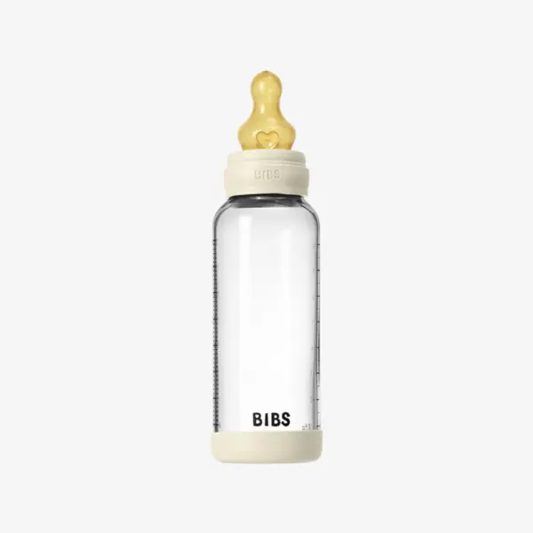 BIBS Baby Glass Bottle Set 240ml Latex - Ivory BIBS Baby Glass Bottle Set 240ml Latex - Ivory