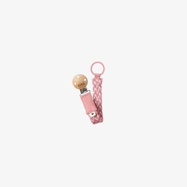 BIBS Pacifier Clip - Dusty Pink/Baby Pink