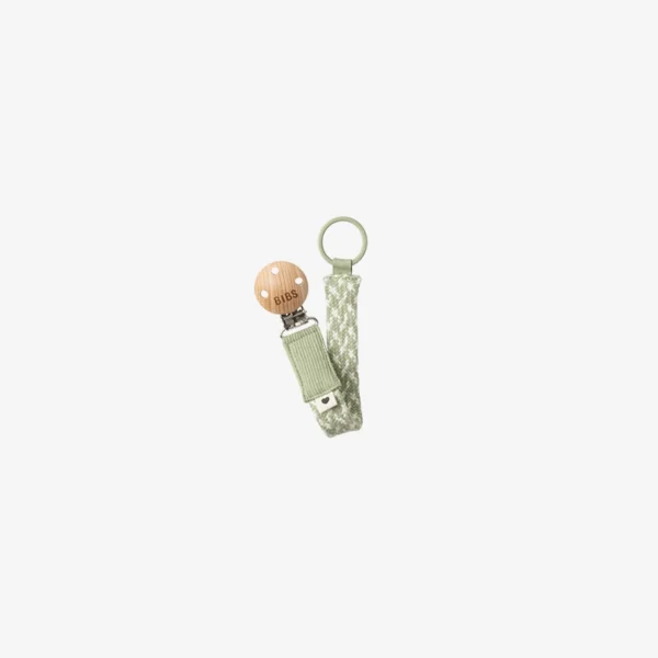 BIBS Pacifier Clip - Sage/Ivory