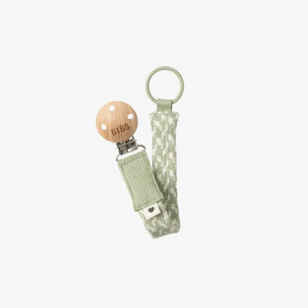 BIBS Pacifier Clip - Sage/Ivory
