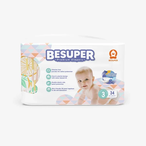 BeSuper Premium Pelene 3 (M, 6-10 kg) 34 komada