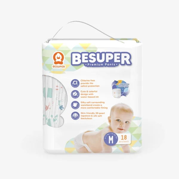 BeSuper Premium Pelene-gaćice M (6-11 kg) 18 komada