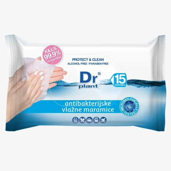 Dr Plant antibakterijske vlažne maramice 15 maramica