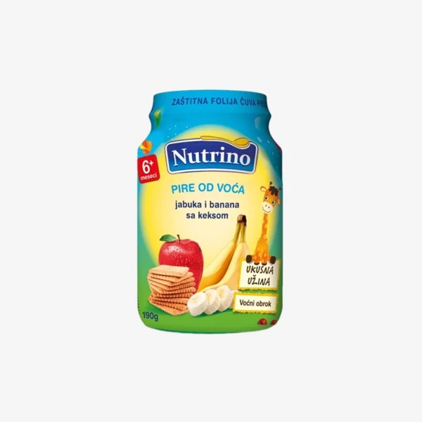 Nutrino Pire od voća - Jabuka, Banana sa Keksom 190g