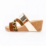 Ženske papuče Tricolor - Braon-Leopard-Zlatne