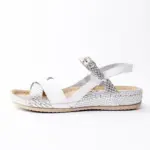 Ženske sandale Massage gel - Bijelo-srebrne