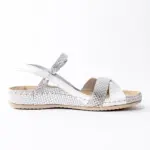 Ženske sandale Massage gel - Bijelo-srebrne